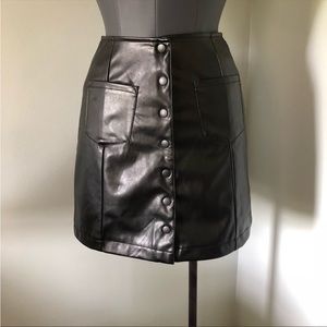 Women’s Small Sadie Robertson Huff x Rue 21 Faux Leather Button Front Mini Skirt
